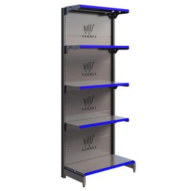 Imagem de Gôndola Centro De Supermercado 1 Ponta 1,70m Expositor Amapá, Preto Pe