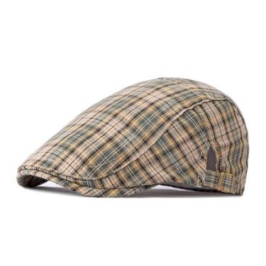 Imagem de Boina Casual Xadrez Unissex Plana de Algodão Moda Casual  - xthree, Be