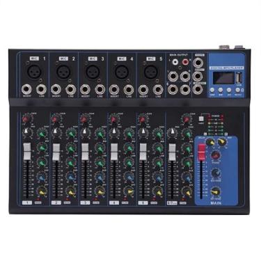 Imagem de Mixer de Áudio TFCFL de 7 Canais com USB, Bluetooth e MP3 - 48V Phanto