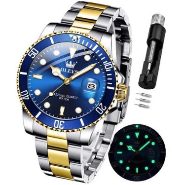 Imagem de Relógio OLEVS Masculino em Aço Inoxidável - Design de Dois Tons e à Pr