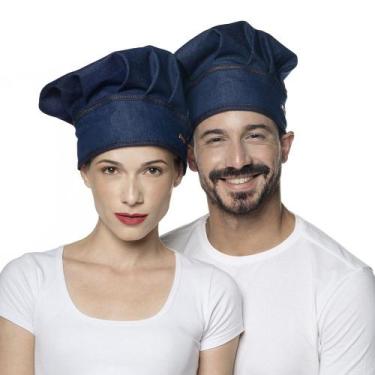Imagem de Chapeu do Chef - Touca Mestre Cuca JEANS Unisex Regulavel - Utensilios