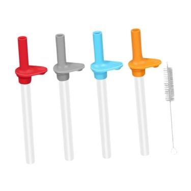 Imagem de Bothyi 4 peças Substituindo canudos bebendo canudos de comprimento com presentes de válvula de para beber com escova de limpeza para viagem de copo