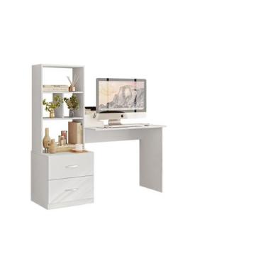 Imagem de Escrivaninha Livreiro Office Iris com Montagem Flex- Branco - RD SHOP