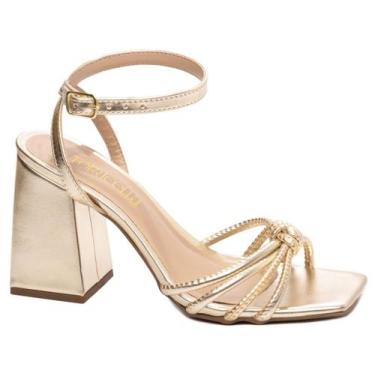 Imagem de Sandália Barbie Cores Salto Bloco 9 cm Festa Elegante Sexy Confortável