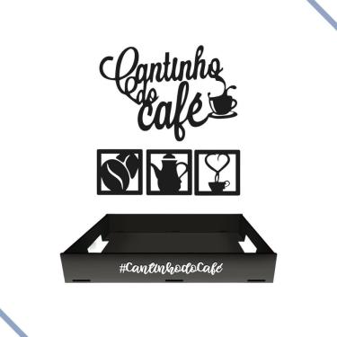 Imagem de Bandeja Cantinho Café Placa Decorativa Decor Casa Escritório