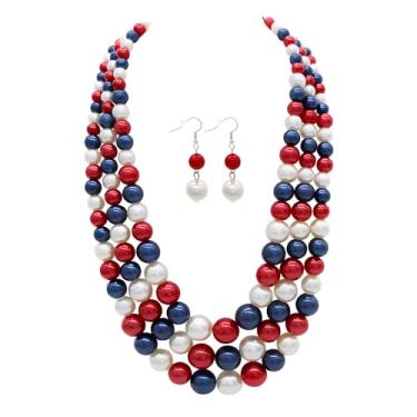 Imagem de Conjunto de colar redondo de pérolas falsas para mulheres, vintage, vários fios, gargantilha melindrosa dos anos 20 para festa, X-Large, Pérola sintética, Sem Pedra Preciosa