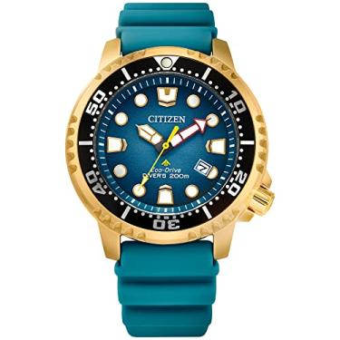 Imagem de Citizen Relógio Promaster Dive Eco-Drive, 3 ponteiros, certificado ISO, ponteiros e marcadores luminosos, bisel rotativo, Azul inoxidável, Relógio de mergulho