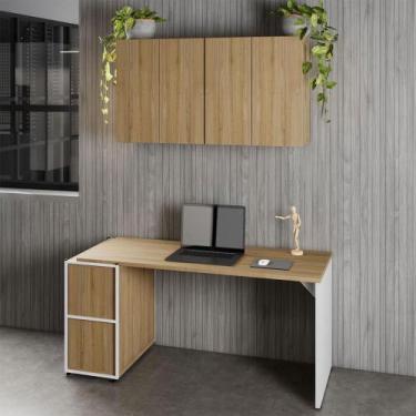 Imagem de Mesa Escrivaninha 150cm e 2 Armários Aéreos 4 Portas F5 - F5 Office G,