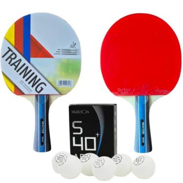 Imagem de Kit 02 Raquetes Tênis Mesa Profissional Aprovado ITTF Caixa 06 Bolas H