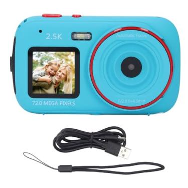 Imagem de Câmera digital para crianças, 72MP 16X Zoom Anti Shake automática, câmera portátil compacta para meninos e meninas (6 cores) (azul)