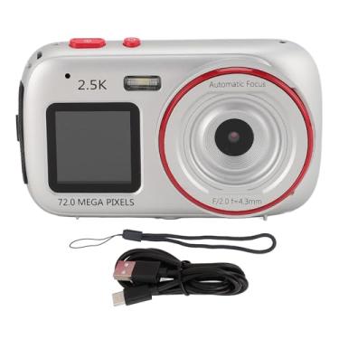 Imagem de Câmera digital, câmera de 72 MP, câmera digital de apontar e fotografar com zoom de 16X, leitor de MP3 e tela dupla, tela frontal de 2,4 polegadas, cordão, câmera compacta para meninos e meninas