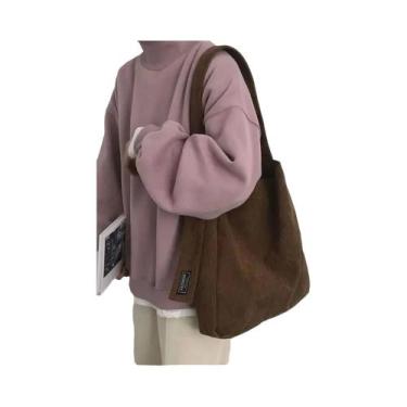 Imagem de Bolsas Femininas De Ombro De Veludo De Grande Capacidade Bolsa De Moda