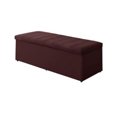 Imagem de Calçadeira Baú Recamier Queen 158 Cm Vitória Suede Bordô