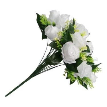 Imagem de Buquê Com 24 Rosas Artificiais Grande 40cm Flores Arranjo - Mega Varie