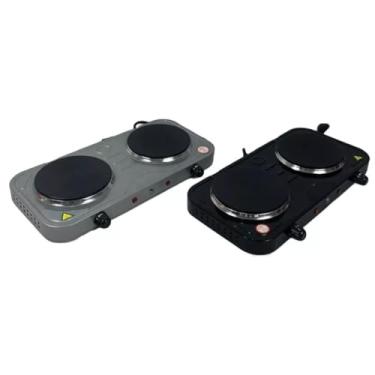 Imagem de Fogareiro Elétrico Portátil 2 Bocas 2000W 127V Fogão Elétrico Cooktop de Mesa para Cozinha Camping Viagens