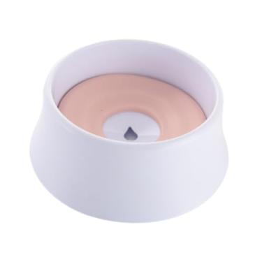 Imagem de WeiLaiKeQi Tigela de água para cães antirrespingos 1200ml, fácil de limpar, bebedouro portátil com alimentador lento e removível para cães e gatos dentro de casa, Rosa
