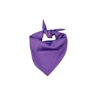 Imagem de EechicSpace Pacote com 1 lenço bandana roxa de poliéster para cães médios e grandes