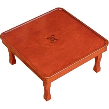 Imagem de Mesa De Jantar Dobrável Mesa De Sala Japonesa Mesa Baixa Doméstica Sala De Estar Mesa Quadrada, Brown, 60x60x27cm