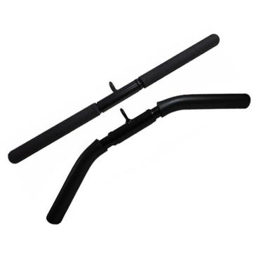 Imagem de Kit 2 Barras Puxador Triceps Pulley Reto Curvo Academia