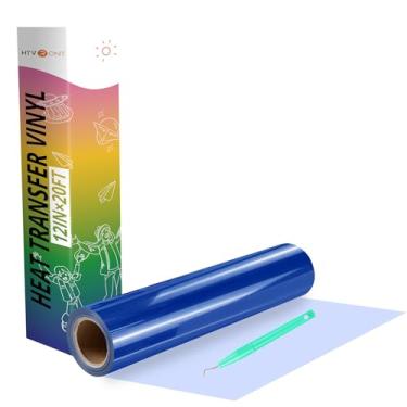 Imagem de HTVRONT Rolos De Vinil Para Transferência Térmica - 30 Cm X 6 M, Azul Royal, Passar Em Camisas, Máquina Corte Htv All, Fácil Cortar E Com Design Remoção Ervas Daninhas (Azul Royal)