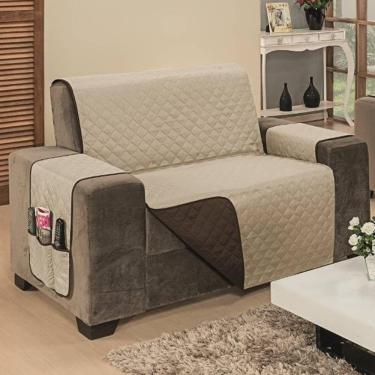 Imagem de Protetor De Sofá Dupla Face Impermeável Mr 2 Lugares King - Marrom/cáqui