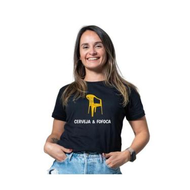 Imagem de Camiseta 100% algodao Unissex cerveja e fofoca - Kyros, Preto, gg