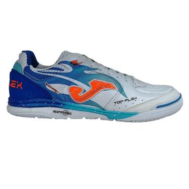 Imagem de Chuteira Futsal Joma Top Flex Reboud  Adulto Branco/Azul