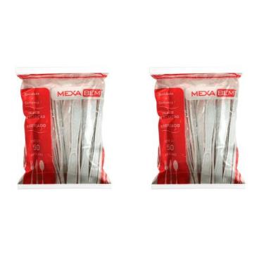 Imagem de Kit de Faca para Refeição Reforçada 17,7cm Cristal Branca Mexa Bem 2 P