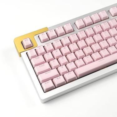Imagem de Mintcaps Keycaps, Crystal Jelly Pink Keycaps, Shine Through translúcido conjunto de teclas personalizadas 134 teclas, teclas de teclado de perfil OEM para 60%/65%/75%/80%/95%/100% Cherry Gateron MX