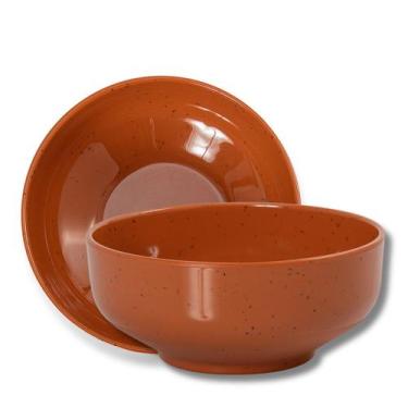 Imagem de Conjunto 2 Bowl Tigela Cumbuca Terracota Sopa Caldo Feijoada 100% Mela