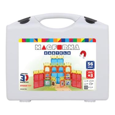 Imagem de Blocos Magnéticos Magforma castelo 56 peças jogo magnético educativo