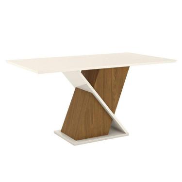 Imagem de Mesa de Jantar Solus 160 cm Canto Reto sem Vidro Nature Off White - Henn