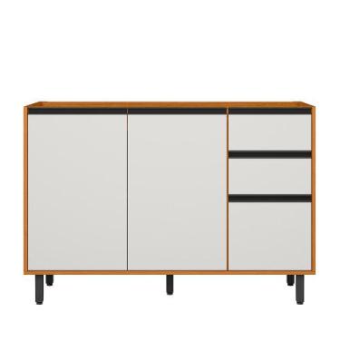 Imagem de Balcão 3 Portas 2 Gavetas (Com Tampo) 120cm Ravena Freijo Uv Off Aceti
