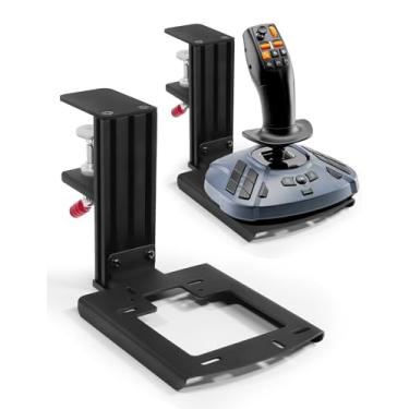 Imagem de Metal Desk Mount for Flight Sim Stick Compatible with Thrustmaster SimTask Farmstick, T-Flight Hotas One, T-Flight Hotas X, T16000M FCS, TCA Sidestick, Quick Release/ Sturdy Clamp/ Height Adjustable