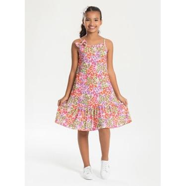 Imagem de Vestido Alcinha Verão Menina Rosa com Babado Lacinhos - Molekada, 2