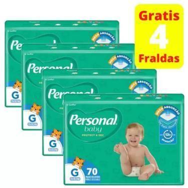 Imagem de Fralda Personal Giga Tam. G de 8 a 12,5 kg 4 Pacotes Com 70 Unidades C