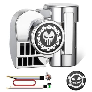 Imagem de BANHAO Buzina de trem para motocicleta carro caminhão 12V 150dB buzinas de ar super alto som trem som carro buzina kit com compressor de ar para motocicleta, SUV, caminhão, barco, veículos