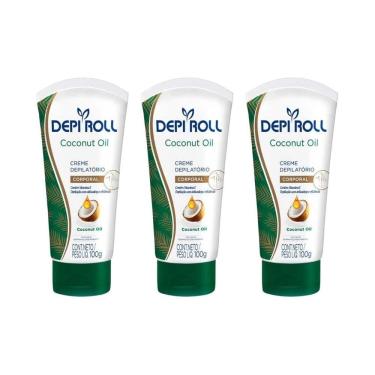 Imagem de Depilatorio Depiroll Creme Corporal 100G Oleo De Coco - 3Un