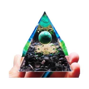 Imagem de Pirâmide De Orgônio De Ametista E Peridoto, Cristal De Cura Com Energi