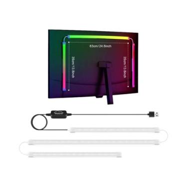 Imagem de Fita LED RGBIC 5V USB Luz Ambiente Para Monitor De 24 27 32 34 49 Pole