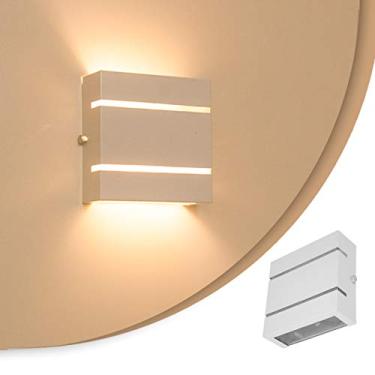 Imagem de Arandela 2 Focos C/Frisos E Fachos Externa Parede Muro Slim Branco