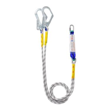 Imagem de harayaa Cordão de segurança, corda, cinto de trabalho, ferramenta, homens, mulheres, proteção com mosquetão para arboristas, espeleologia, escalada, Pacote de Buffer de Gancho Duplo