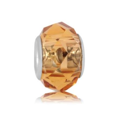 Imagem de BlingNuts Berloque espaçador de pedras brilhantes compatível com pingentes Pandora Pulseiras Presente Mulheres Amizade Aniversário Zircônia Cúbica, One Size, Aço inoxidável, Sem Pedra Preciosa