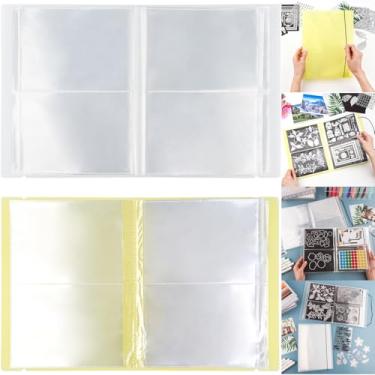 Imagem de Pacote com 2 adesivos grandes, álbum de armazenamento de fotos, carimbos e matrizes de corte, pasta organizadora de livros para armazenamento de cartões, faça você mesmo, scrapbook, suprimentos para