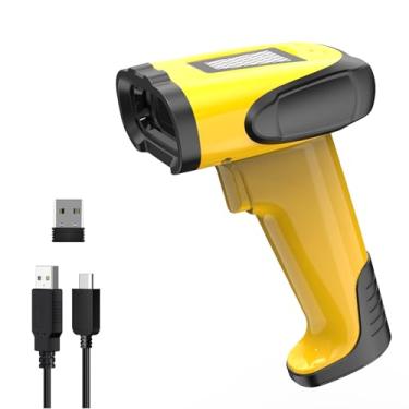 Imagem de Scanner de código de barras 2D 2D sem fio e Bluetooth de 2,4 GHz, pistola de digitalização a laser USB de modo triplo para Android, iOS, Windows, gerenciamento de inventário de armazém de varejo