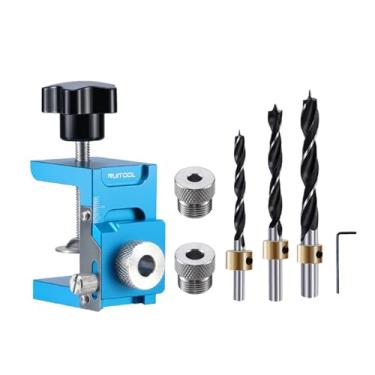 Imagem de Baoblaze Kit de gabarito para furos de bolso, guia de perfuração de cavilha, liga de alumínio com luva de perfuração, ferramenta de localização para local de, Broca de 6 Mm 8 Mm