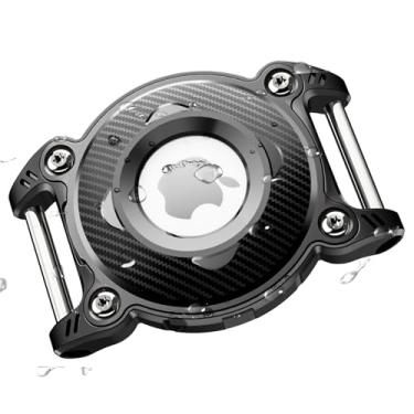 Imagem de ONEONTA Suporte para coleira de cachorro Air Tag | Suporte para etiqueta de ar para cães à prova d'água - Suporte de etiqueta de ar para coleira de cães com alça de metal removível, resistente, leve