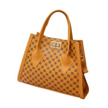 Imagem de GK-O Mini bolsa tiracolo feminina pequena alça superior bolsa de ombro, Mostarda amarela