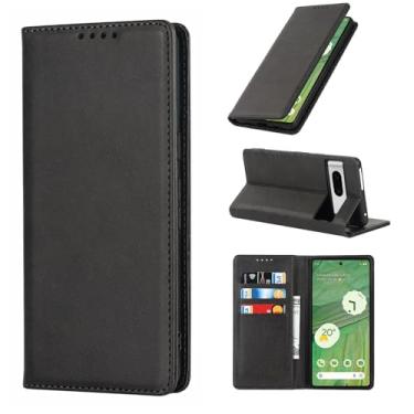 Imagem de Jaorty Capa carteira adequada para Google Pixel 7, capa para Pixel 7, capa flip de couro PU premium com compartimento para cartão, suporte, fecho magnético TPU à prova de choque, capa protetora