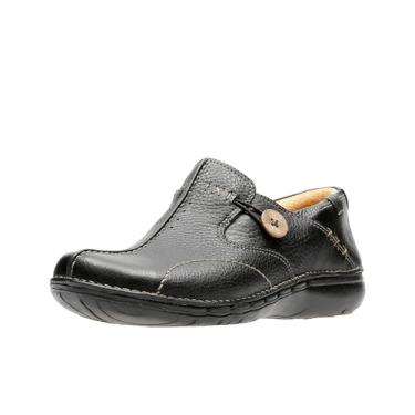 Imagem de Clarks Unstructured Sapato feminino sem cadarço, Couro preto, 7.5 Narrow